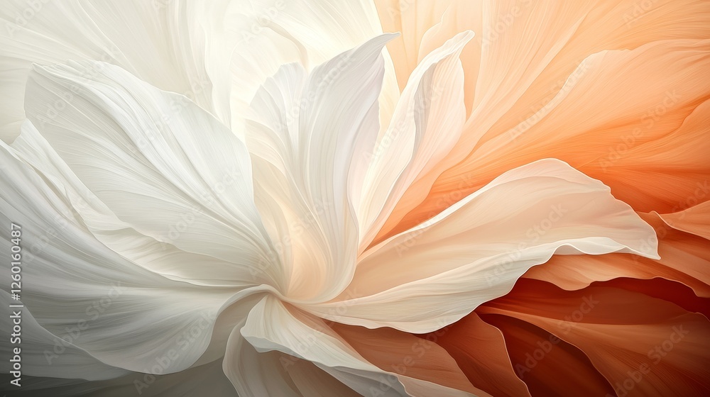 custom made wallpaper toronto digitalA soft, abstract image featuring delicate petals in shades of white and peach, creating a serene and elegant floral composition.