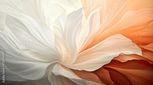 Wallpaper Mural A soft, abstract image featuring delicate petals in shades of white and peach, creating a serene and elegant floral composition. Torontodigital.ca