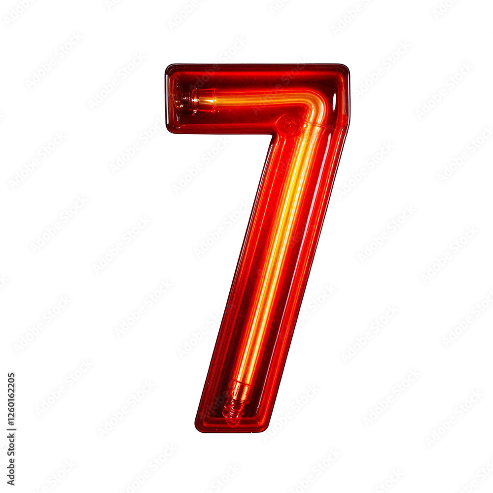 Number 7 shines in a bold neon sign style—red with glowing yellow-orange tubing. Its bright glow evokes vintage diners, theaters, and storefronts, blending retro charm with modern flair Number 7 shines in a bold neon sign style—red with glowing yellow-orange tubing. Its bright glow evokes vintage diners, theaters, and storefronts, blending retro charm with modern flair