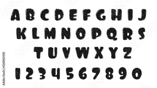 Alphabet doodles. A children's alphabet with hand-drawn letters. The ABC. For educational banners, kindergarten, and book covers