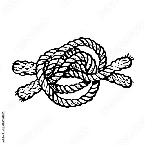 A vintage style icon of a rope knot