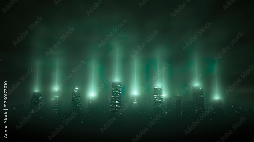 Dynamic city skyline at night data streams flowing urban landscape futuristic environment aerial view technology concept Dynamic city skyline at night data streams flowing urban landscape futuristic environment aerial view technology concept