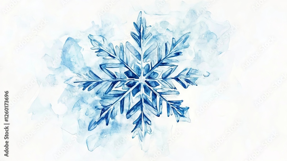 Delicate snowflake design featuring intricate patterns and blue hues on a light background Delicate snowflake design featuring intricate patterns and blue hues on a light background