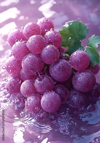 Wallpaper Mural Grapes fall into water with splash Torontodigital.ca