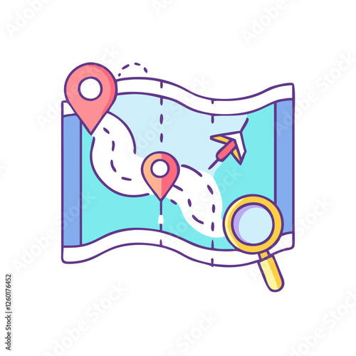 exploration map icon, exploration map vector illustration-simple illustration of exploration map, perfect for exploration map logos and icons