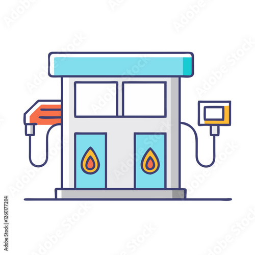 gas station icon, gas station vector illustration-simple illustration of gas station, perfect for gas station logos and icons