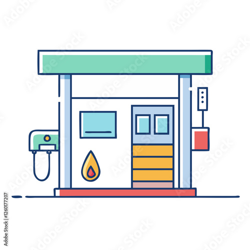 gas station icon, gas station vector illustration-simple illustration of gas station, perfect for gas station logos and icons