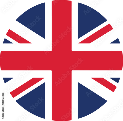 Circular United Kingdom Flag Design for Graphic Projects