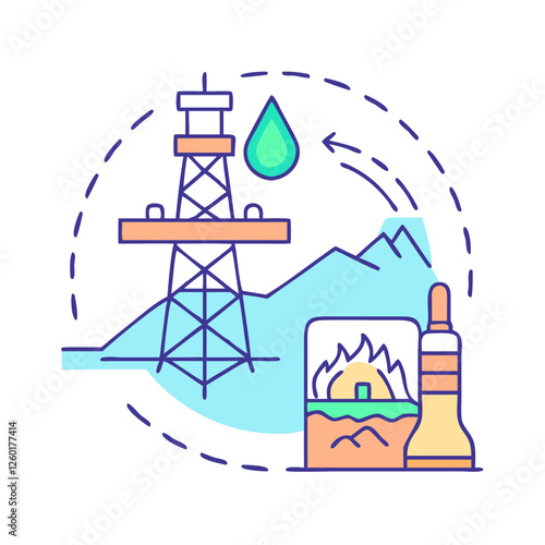hydraulic fracturing icon, hydraulic fracturing vector illustration-simple illustration of hydraulic fracturing, perfect for hydraulic fracturing logos and icons