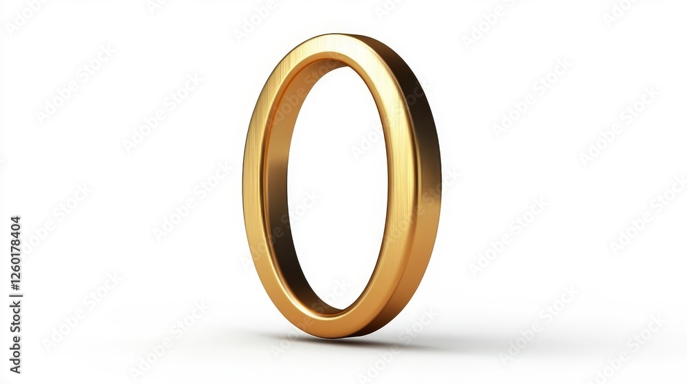 Simple and elegant gold ring displayed on a white background, highlighting its smooth design and shine Simple and elegant gold ring displayed on a white background, highlighting its smooth design and shine