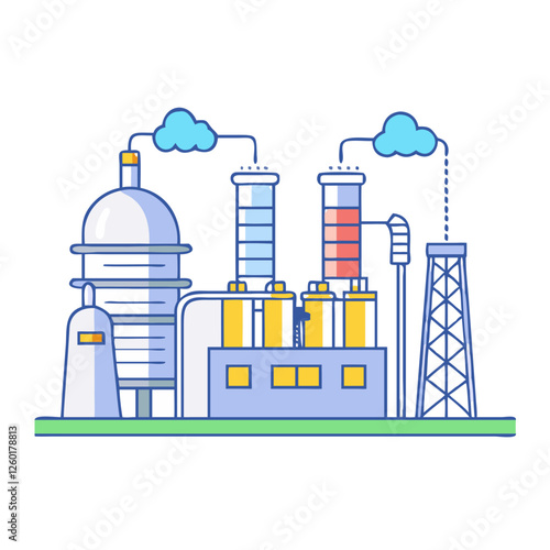 petrochemical plant icon, petrochemical plant vector illustration-simple illustration of petrochemical plant, perfect for petrochemical plant logos and icons