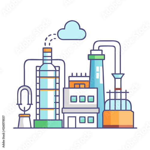 petrochemical plant icon, petrochemical plant vector illustration-simple illustration of petrochemical plant, perfect for petrochemical plant logos and icons