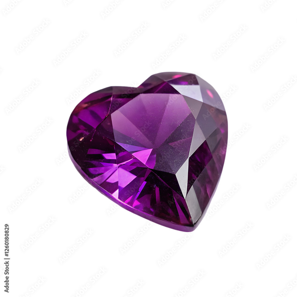 Purple heart gemstone on transparent background Purple heart gemstone on transparent background