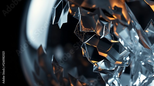 Abstract crystal glass texture with refraction and transparency.