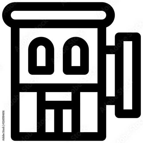 Bed and breakfast. Editable stroke vector icon.