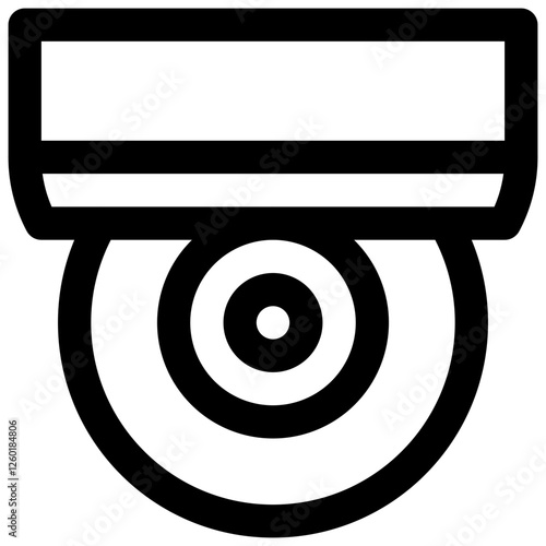 Security camera. Editable stroke vector icon.