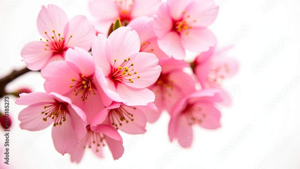 Title: Vibrant Bright Pink Cherry Tree Flowers with Delicate Petals
Title: Vibrant Bright Pink Cherry Tree Flowers with Delicate Petals