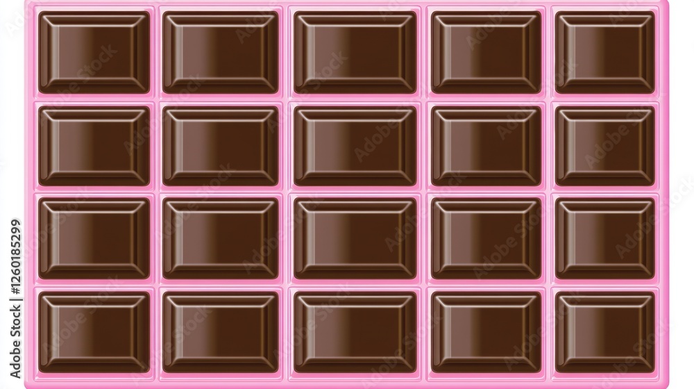 Elegant Arrangement of Dark Chocolate Bars on a Pink Background with Decorative Pattern Elegant Arrangement of Dark Chocolate Bars on a Pink Background with Decorative Pattern