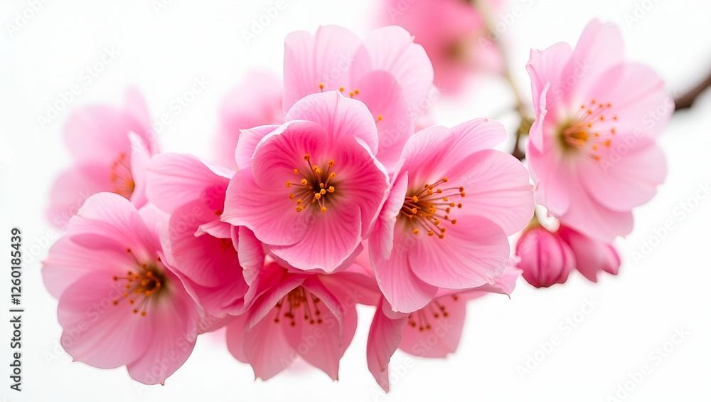 Title: Vibrant Bright Pink Cherry Tree Flowers with Delicate Petals
Title: Vibrant Bright Pink Cherry Tree Flowers with Delicate Petals