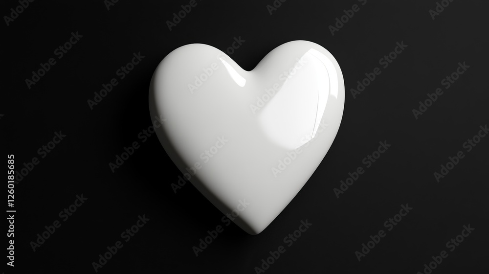 Elegant White Heart Shape: A Minimalist Modern Design Elegant White Heart Shape: A Minimalist Modern Design