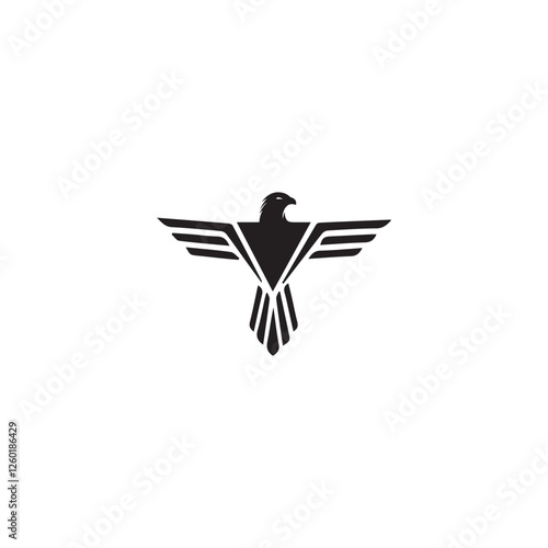  Eagle Head Fly Logo Black vector design