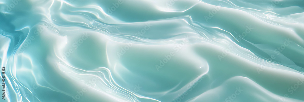 Obraz premium Texture of clear watery gel with high transparency and gentle ripples in a clean cosmetic aesthetic