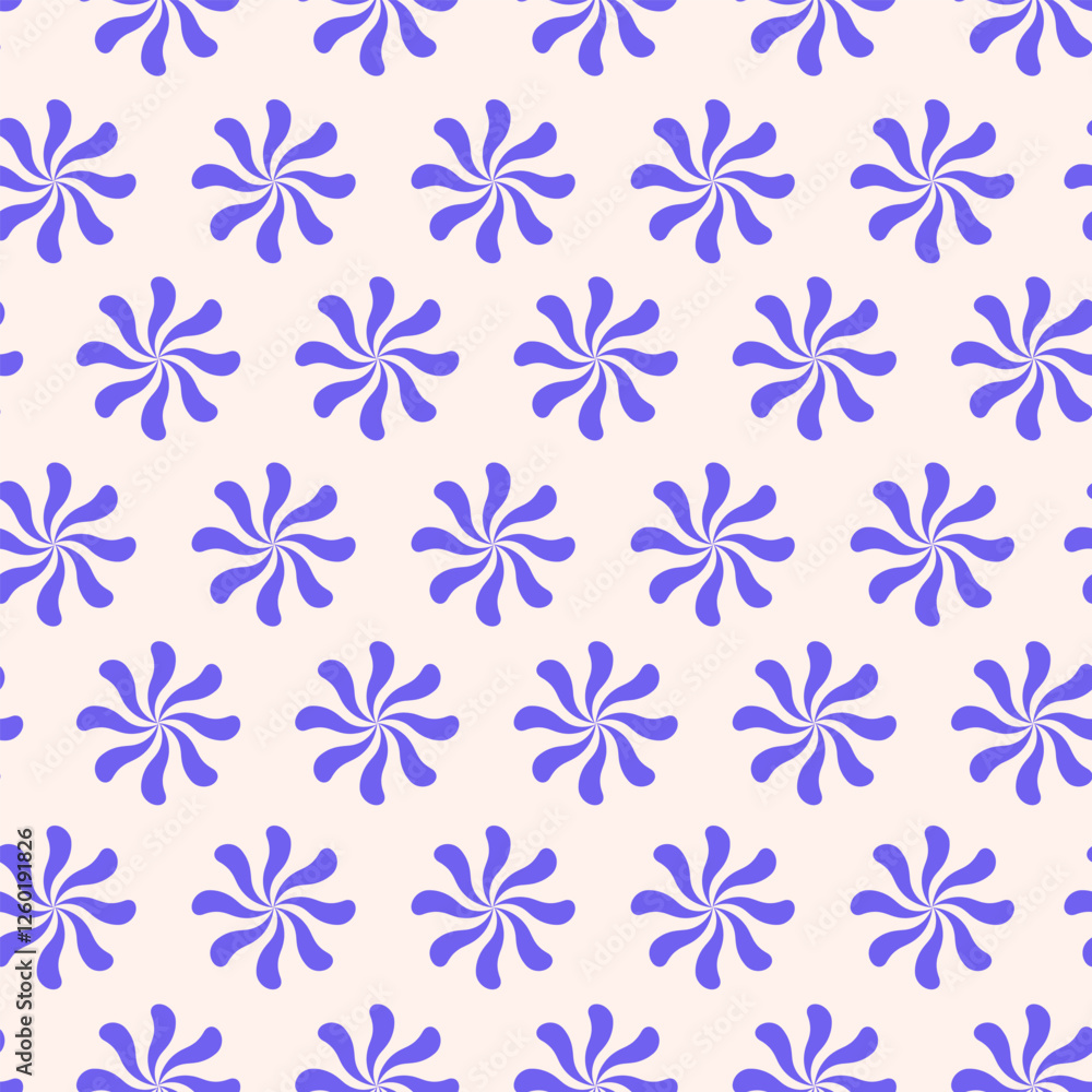 Vector seamless pattern with purple decorative flowers on a beige background Vector seamless pattern with purple decorative flowers on a beige background