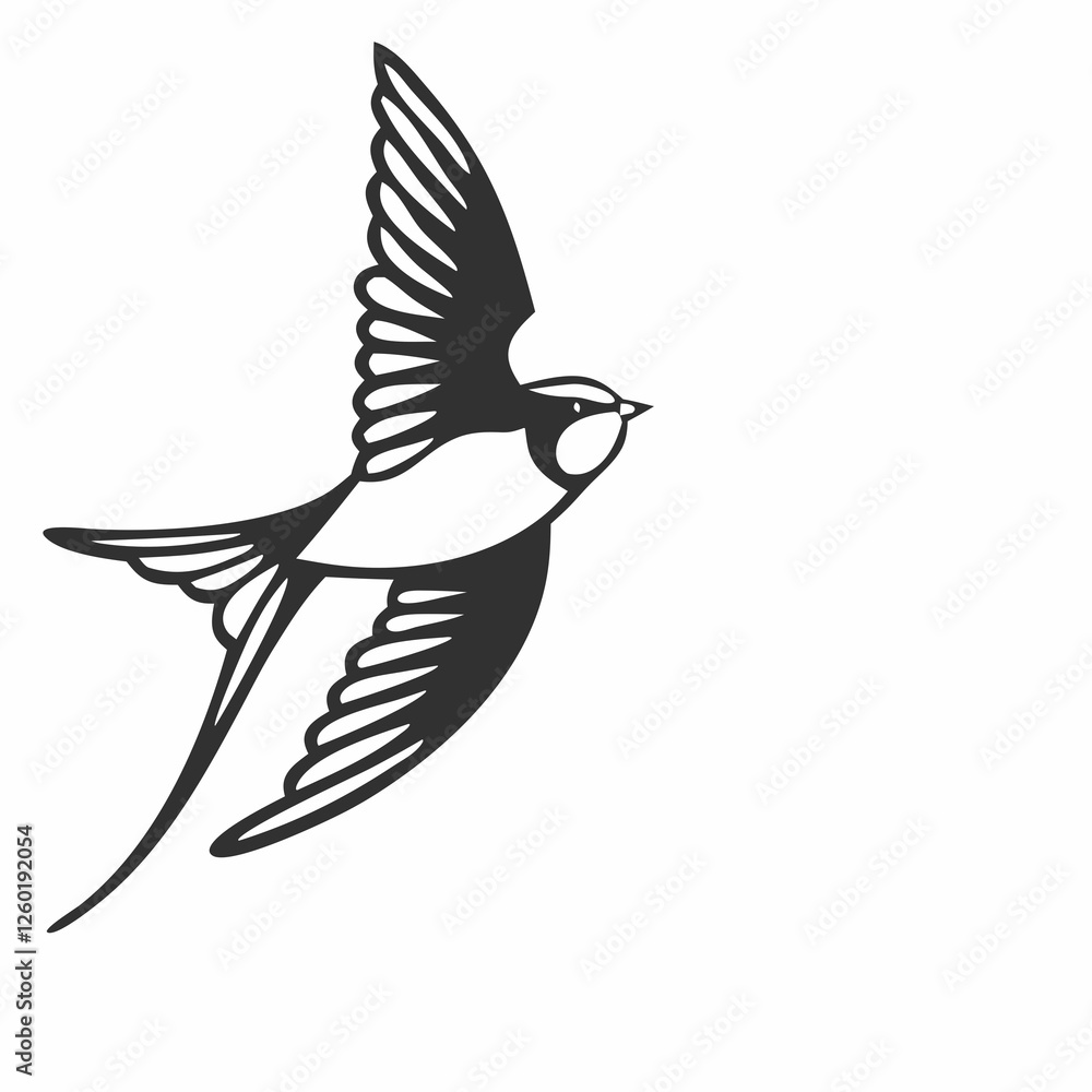 Obraz premium The Lives of Birds in Flight Swallows in mid-flight with detailed wingspans
