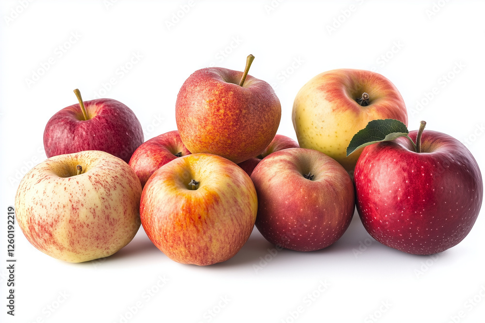 Pile of fresh red apple isolated on white background, Selective focus group of apple. Pile of fresh red apple isolated on white background, Selective focus group of apple.