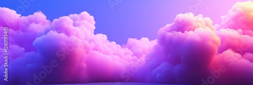 Vibrant pink and purple cloudscape at sunset, dreamy and surreal.