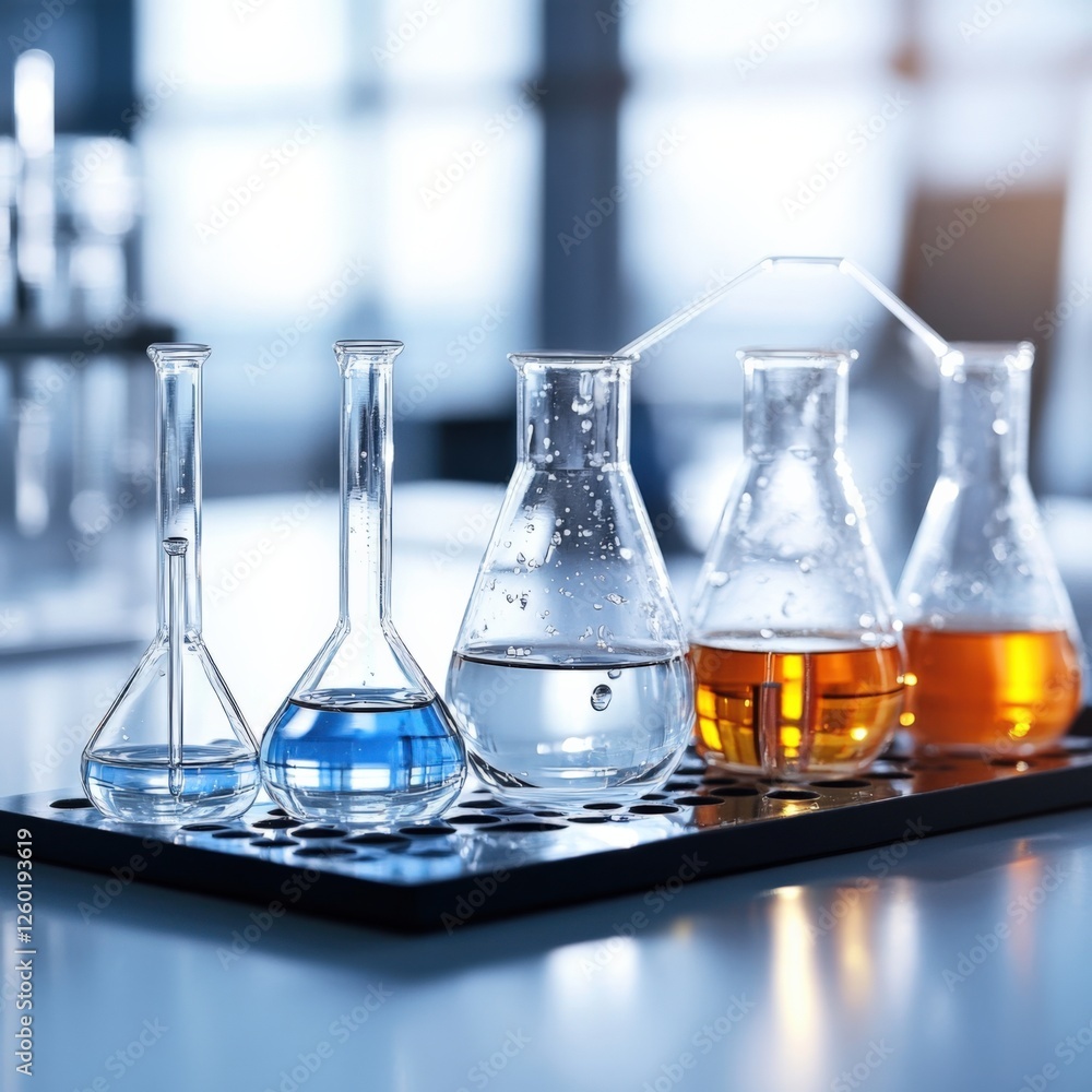 Laboratory experiment with chemical solutions science lab photography modern environment close-up view scientific exploration Laboratory experiment with chemical solutions science lab photography modern environment close-up view scientific exploration