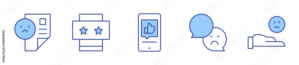 Fototapeta premium complaint, review, sad, rating, like. Feedback Icon vector illustration. Line Duotone style. Editable stroke