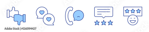 good review, chat, negative review, like, review. Feedback Icon vector illustration. Line Duotone style. Editable stroke
