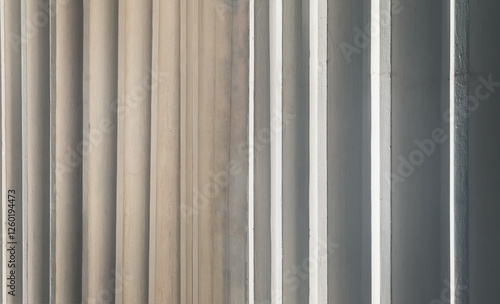 Obraz na płótnie Sunlight shines passing through light channel of exterior of the concrete white walls background. use it as your Space for text, Design, Wallpaper and Poster, Selective focus. w salonie