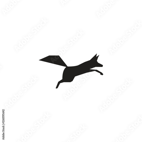 Abstract low poly fox vector design