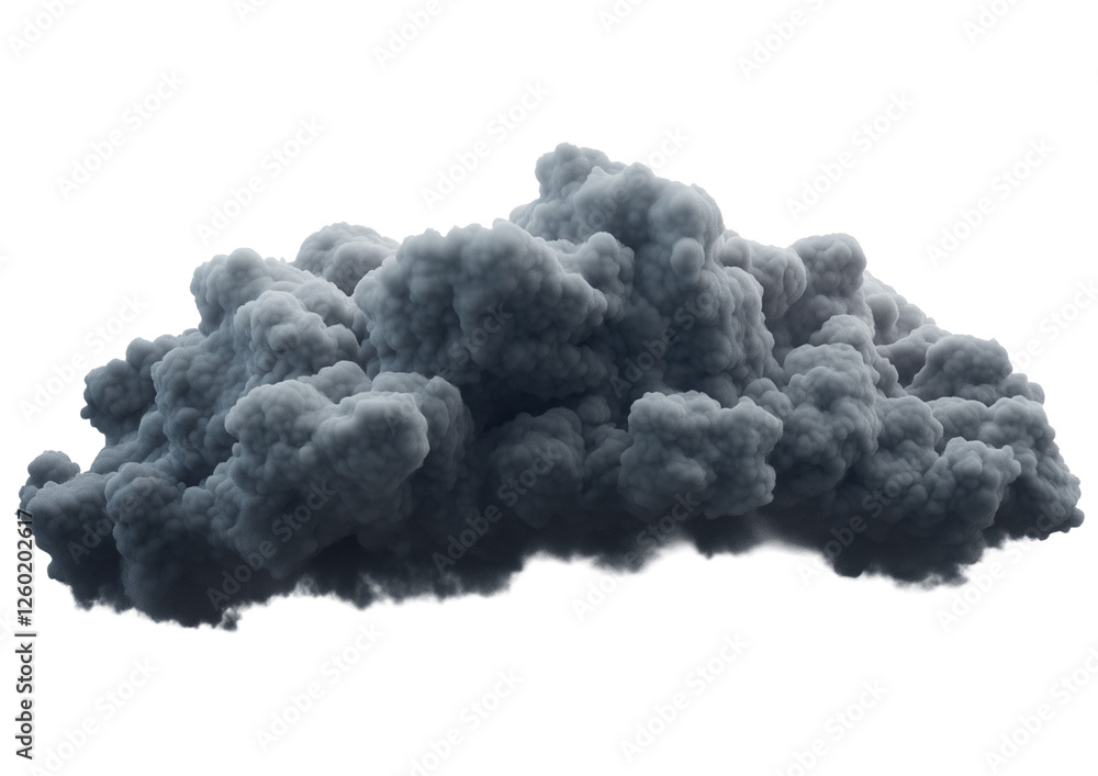 Dark Smoke Cloud Isolated on White and Transparent Background Dark Smoke Cloud Isolated on White and Transparent Background