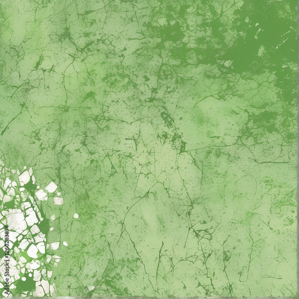 Obraz premium Textured green abstract background with cracked surface elements