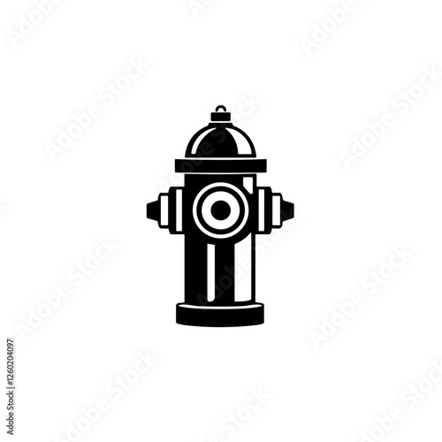 Fire hydrant silhouette in black and white minimalist design