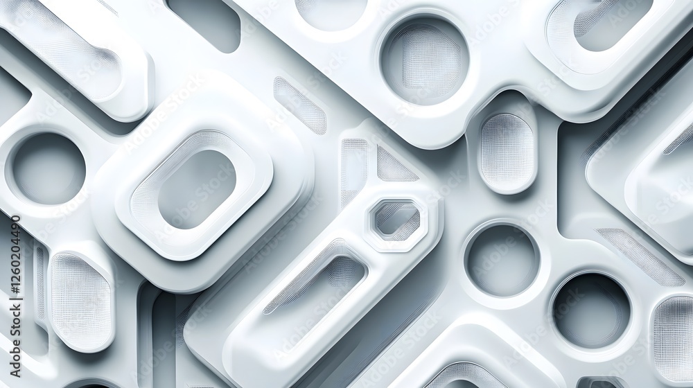 Abstract design featuring white geometric shapes with subtle textures Abstract design featuring white geometric shapes with subtle textures