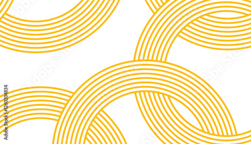 Yellow ramen pattern on white background. yellow wavy abstract pattern. macaroni yellow poster background. wave abstract pattern. wave line