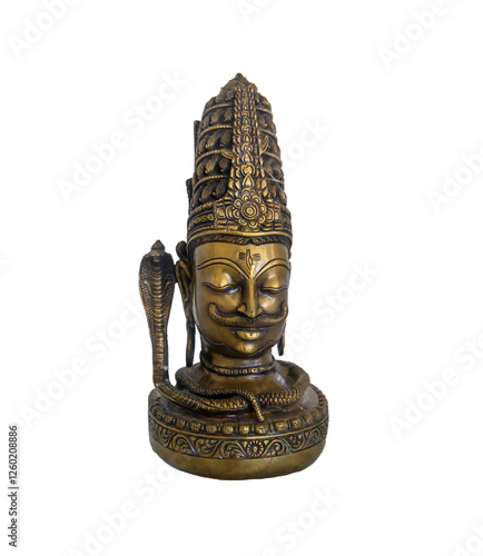 Foto Statue of lord Shiva isolated on white background, Hindu god, one of the 3 main gods in Hinduism