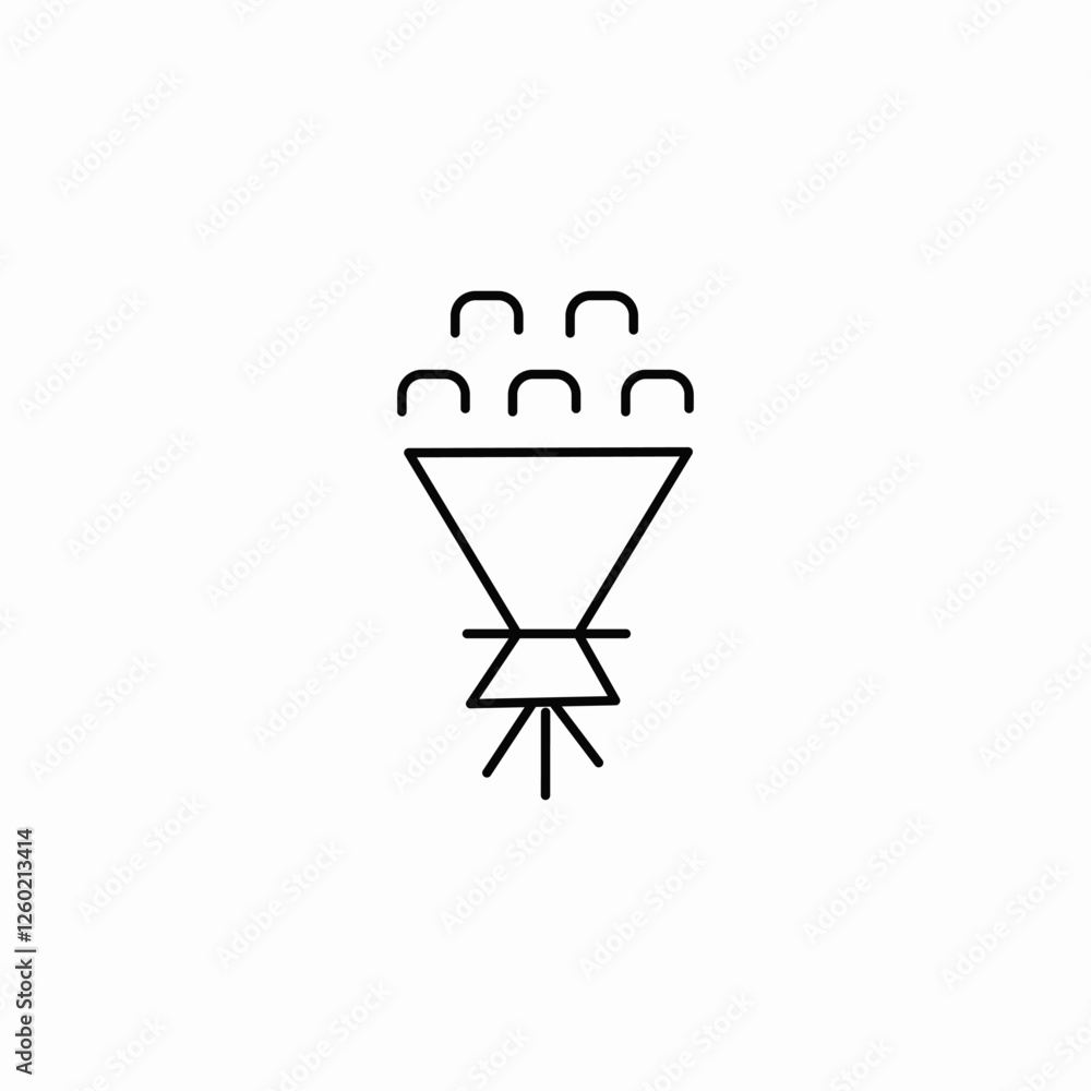 bouquet flowers icon vector sign bouquet flowers icon vector sign