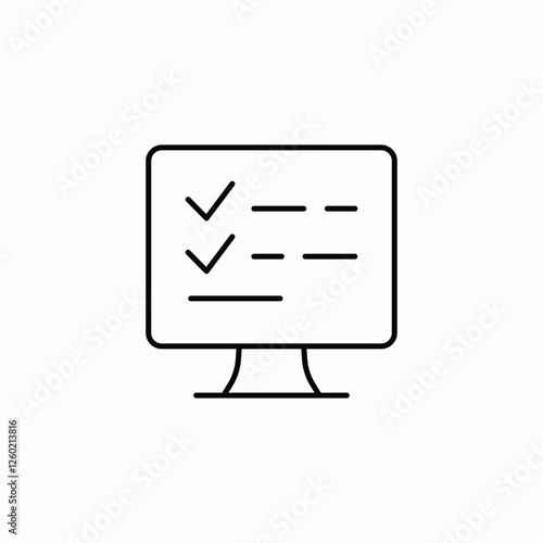 monitor checklist task icon vector sign