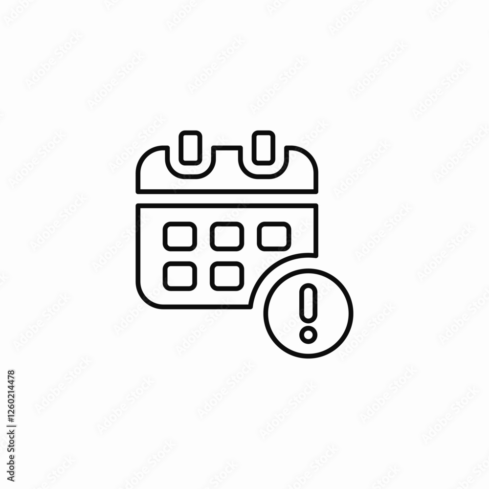calendar reminder alert icon vector sign calendar reminder alert icon vector sign