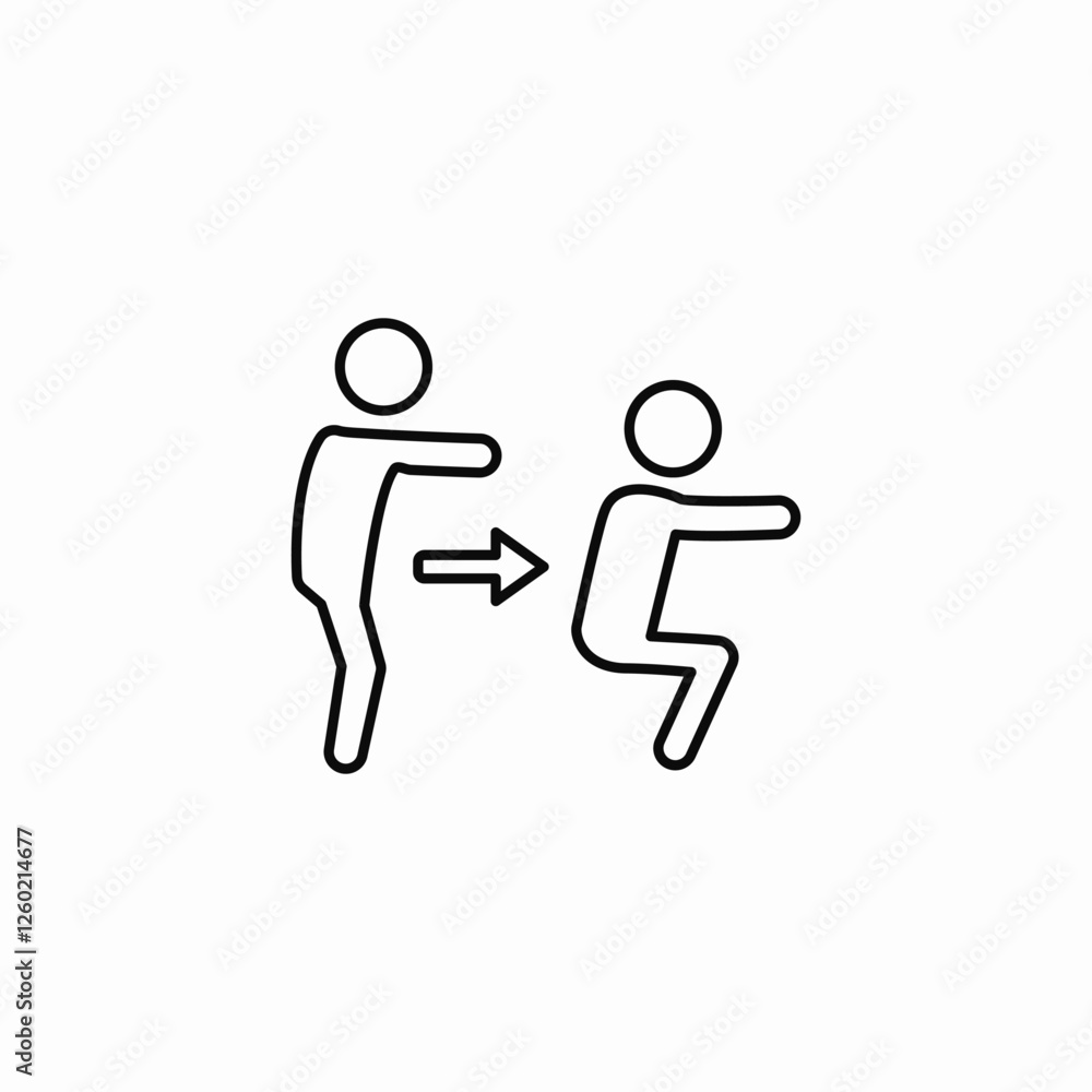 squats physical exercises icon vector sign squats physical exercises icon vector sign