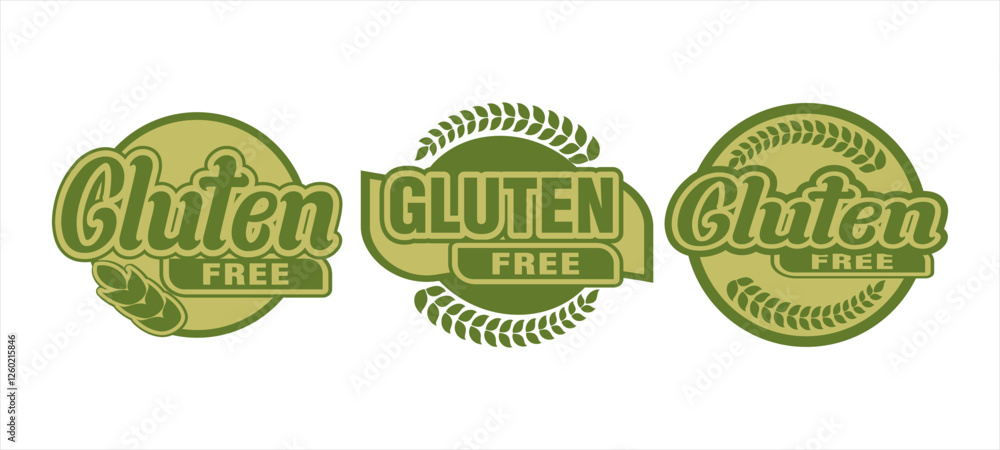 gluten free icon label stamp sticker template vector for product packaging design element diet concept gluten free icon label stamp sticker template vector for product packaging design element diet concept