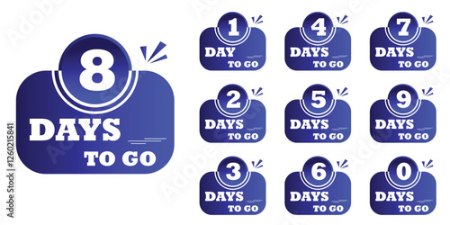 Countdown left days banner. days to go count time banner one to ten, One to ten days left banner. can be use for promotion, sale, landing page, template, web, mobile app, poster, banner