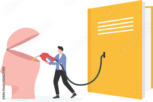 Knowledge or education, study or learning new skill, creativity or idea, reading book for inspiration, discover solution or literature,

