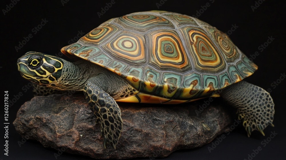 Stunning Close-Up of a Three-Striped Wood Turtle Stunning Close-Up of a Three-Striped Wood Turtle