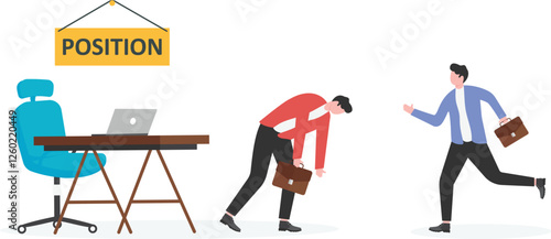 Business concept vector illustration of employee replacement. Business people

